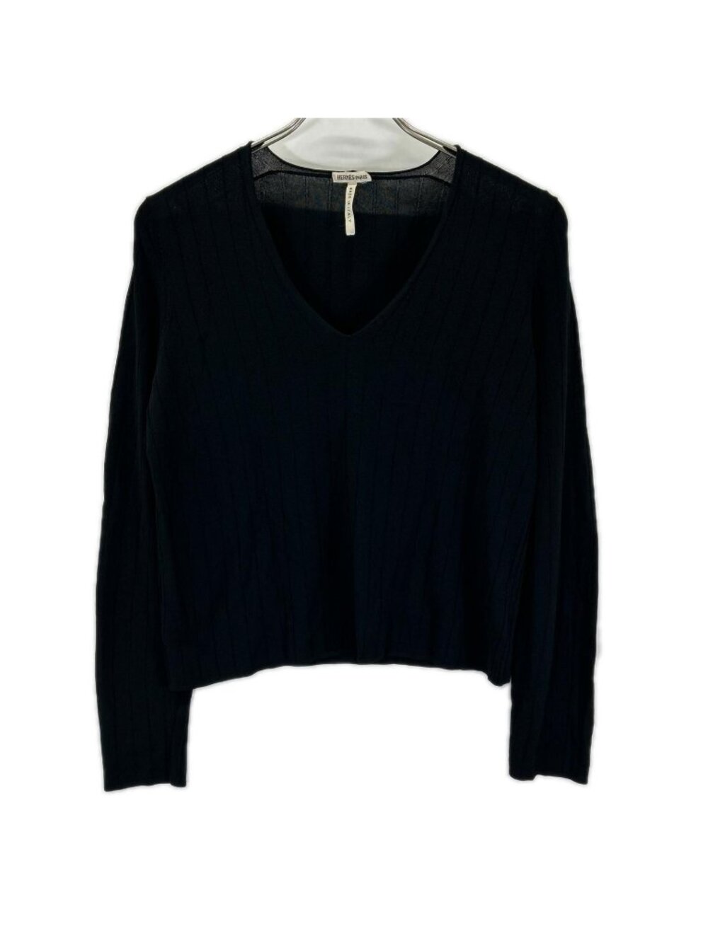 Hermes Black Necklace Stripe Long Sleeve Knit SM